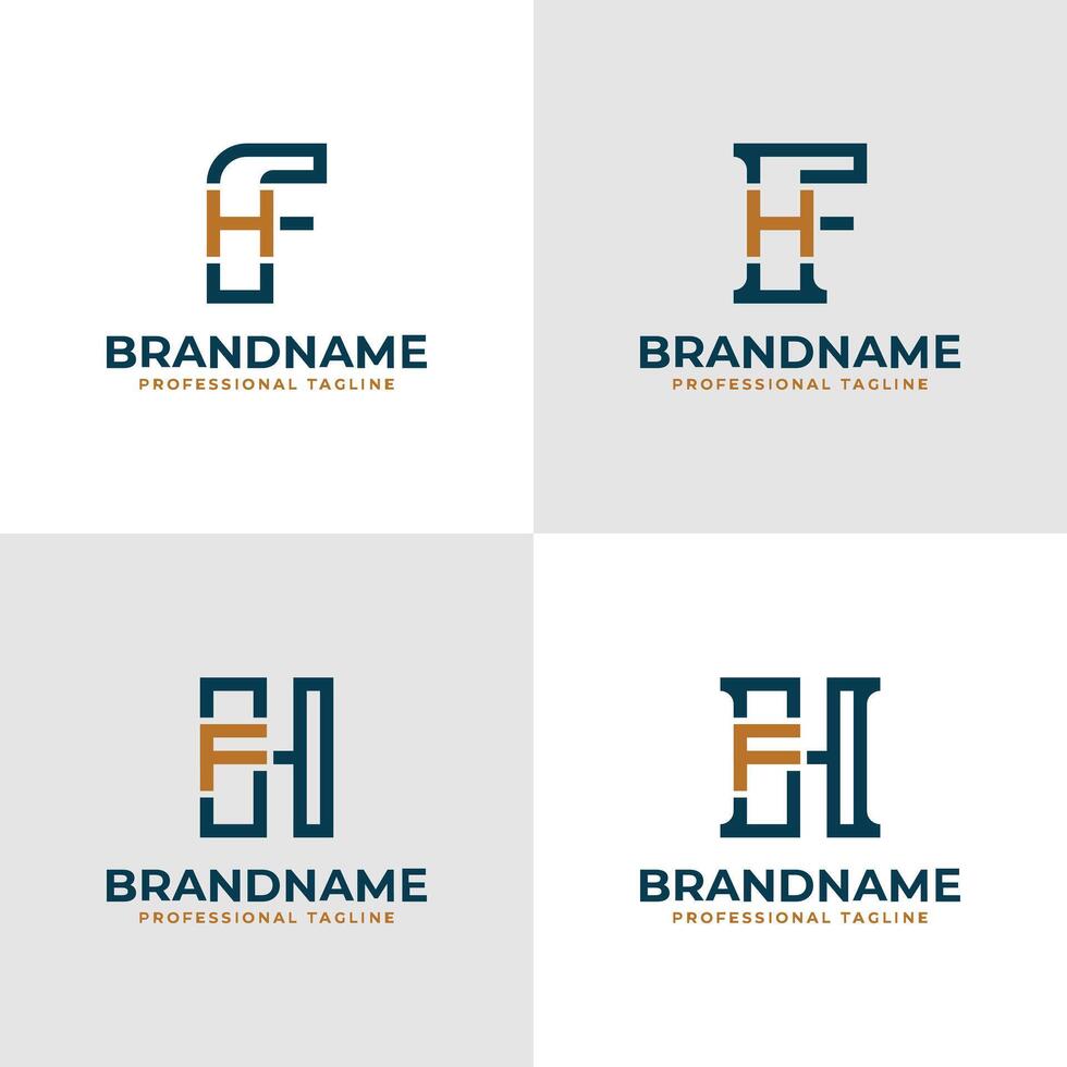 Elegant Letters FH and HF Monogram Logo, suitable for business with FH or HF initials vector