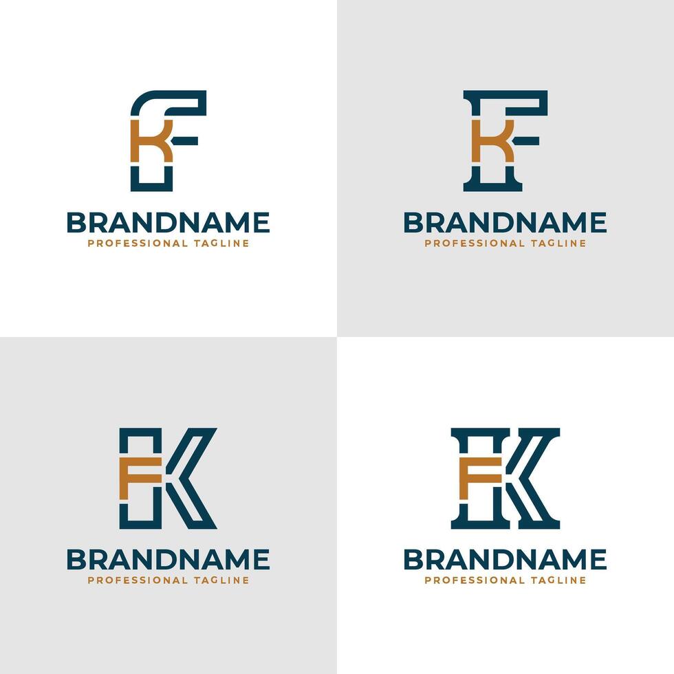 Elegant Letters FK and KF Monogram Logo, suitable for business with FK or KF initials vector