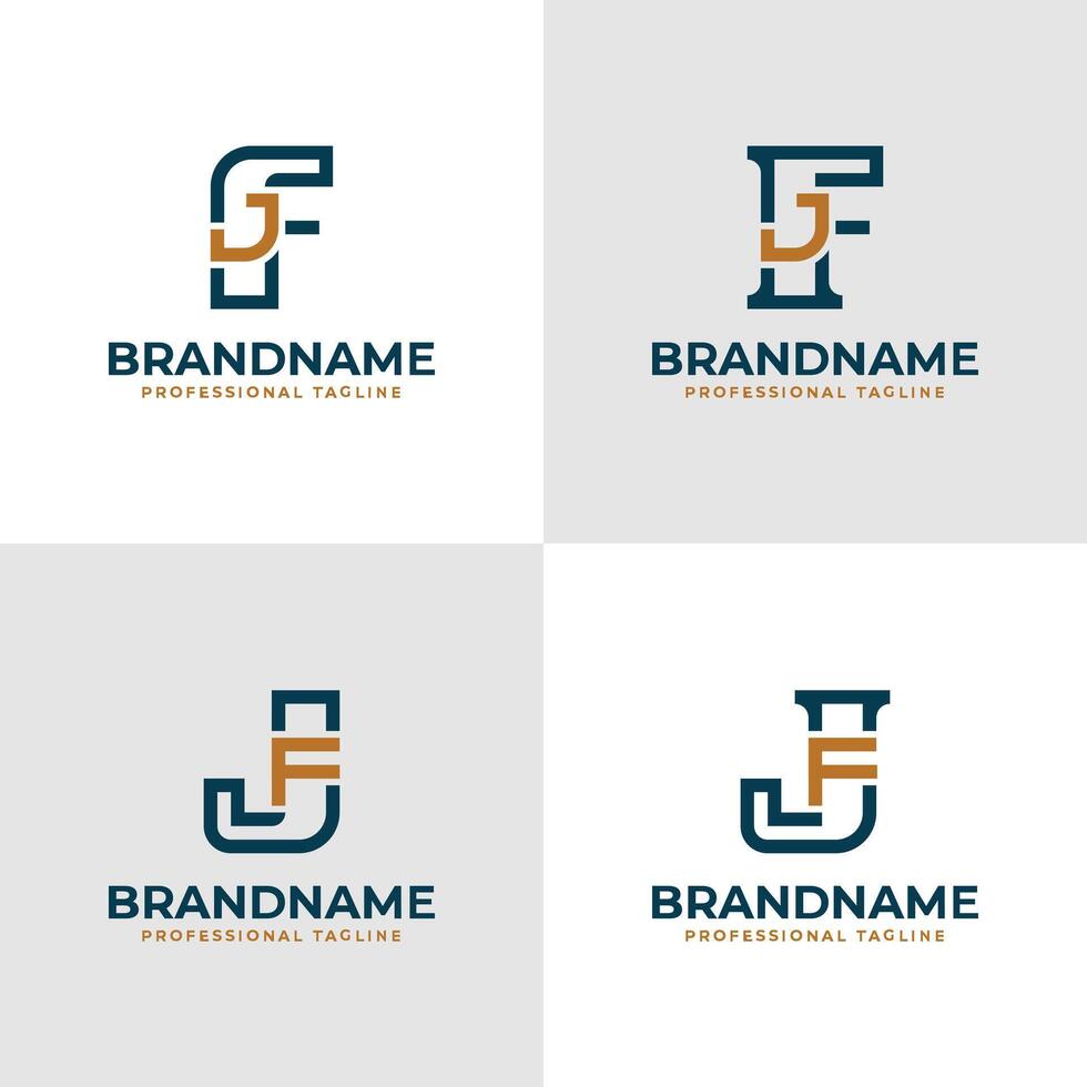 Elegant Letters FJ and JF Monogram Logo, suitable for business with FJ or JF initials vector