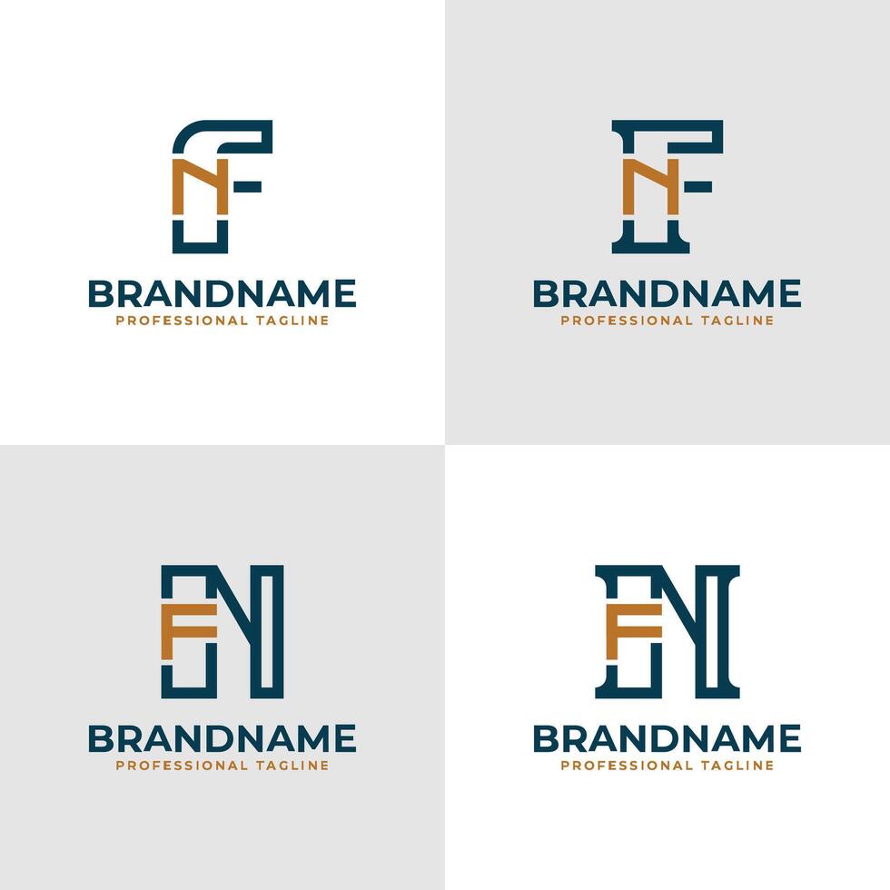 Elegant Letters FN and NF Monogram Logo, suitable for business with FN or NF initials vector