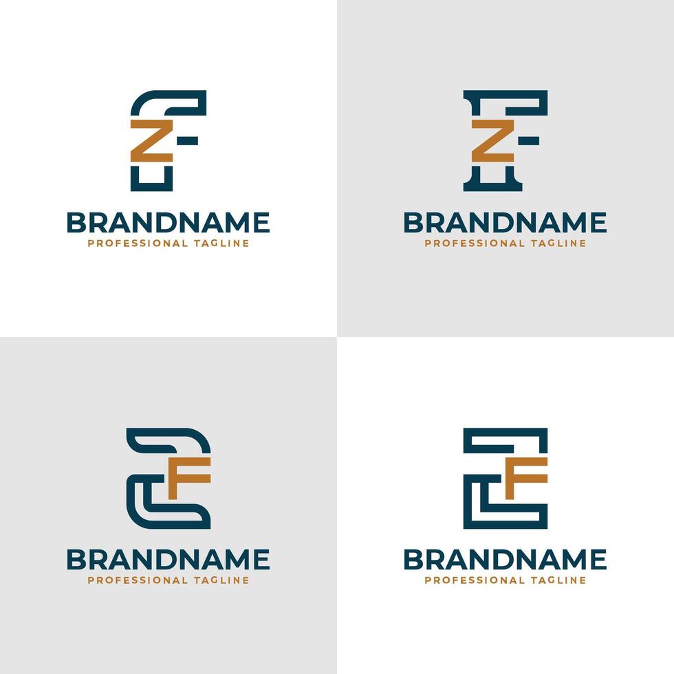 Elegant Letters FZ and ZF Monogram Logo, suitable for business with FZ or ZF initials vector