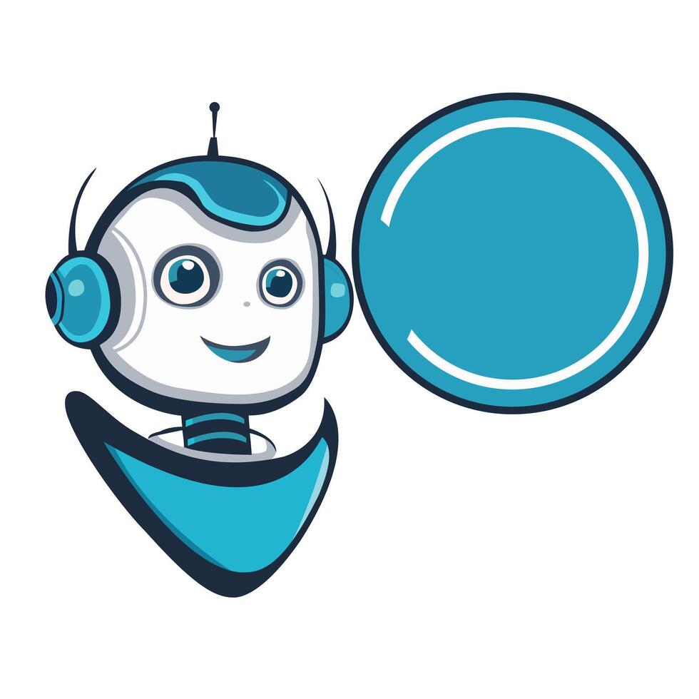 Chat bot logo design concept. Virtual smart assistant Bot icon. Robot head with speech bubble. Customer service chat bot. vector