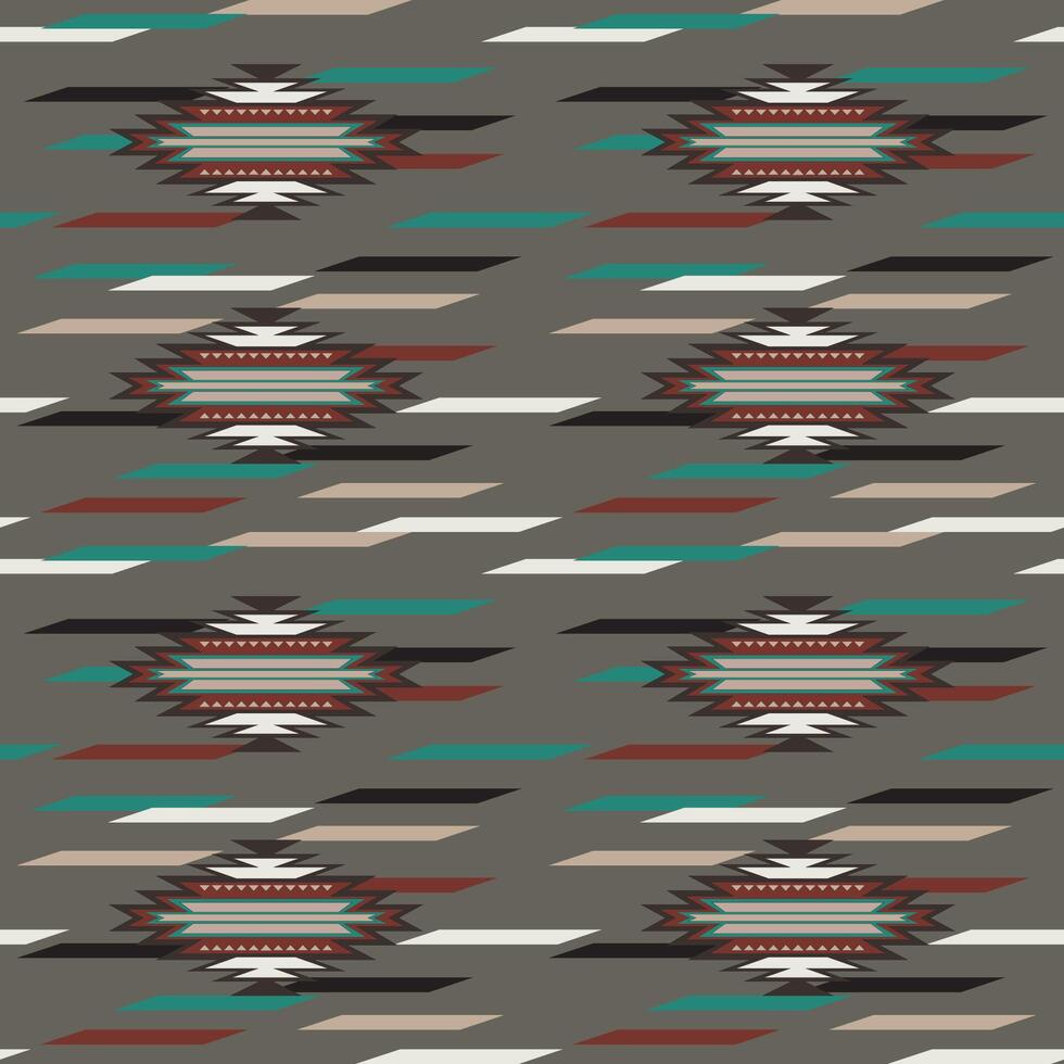 Aztec, Navajo geometric seamless pattern. Native American Southwest print. Ethnic design wallpaper, fabric, cover, textile, rug, blanket. vector