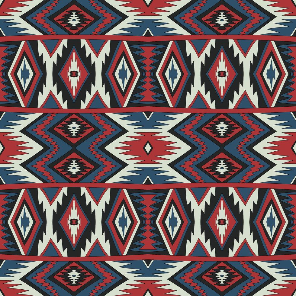 Aztec, Navajo geometric seamless pattern. Native American Southwest print. Ethnic design wallpaper, fabric, cover, textile, rug, blanket. vector