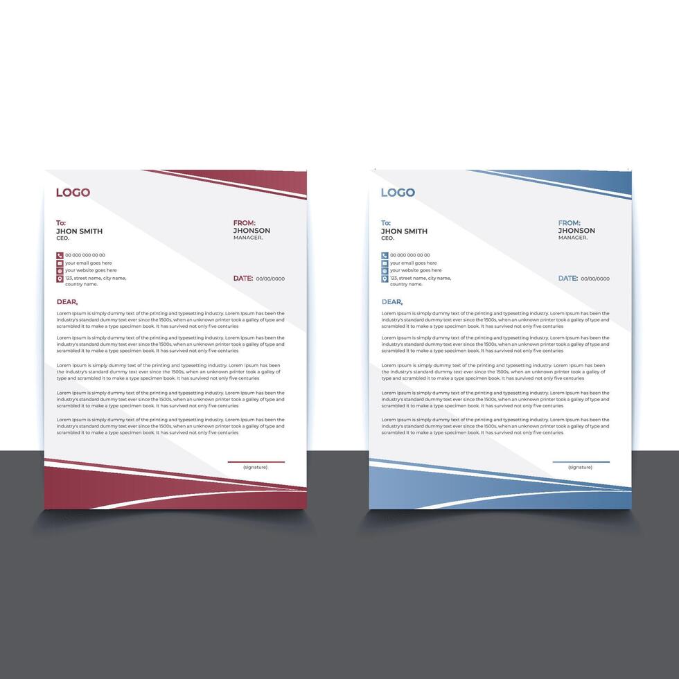 Creative Letterhead Design Templates vector