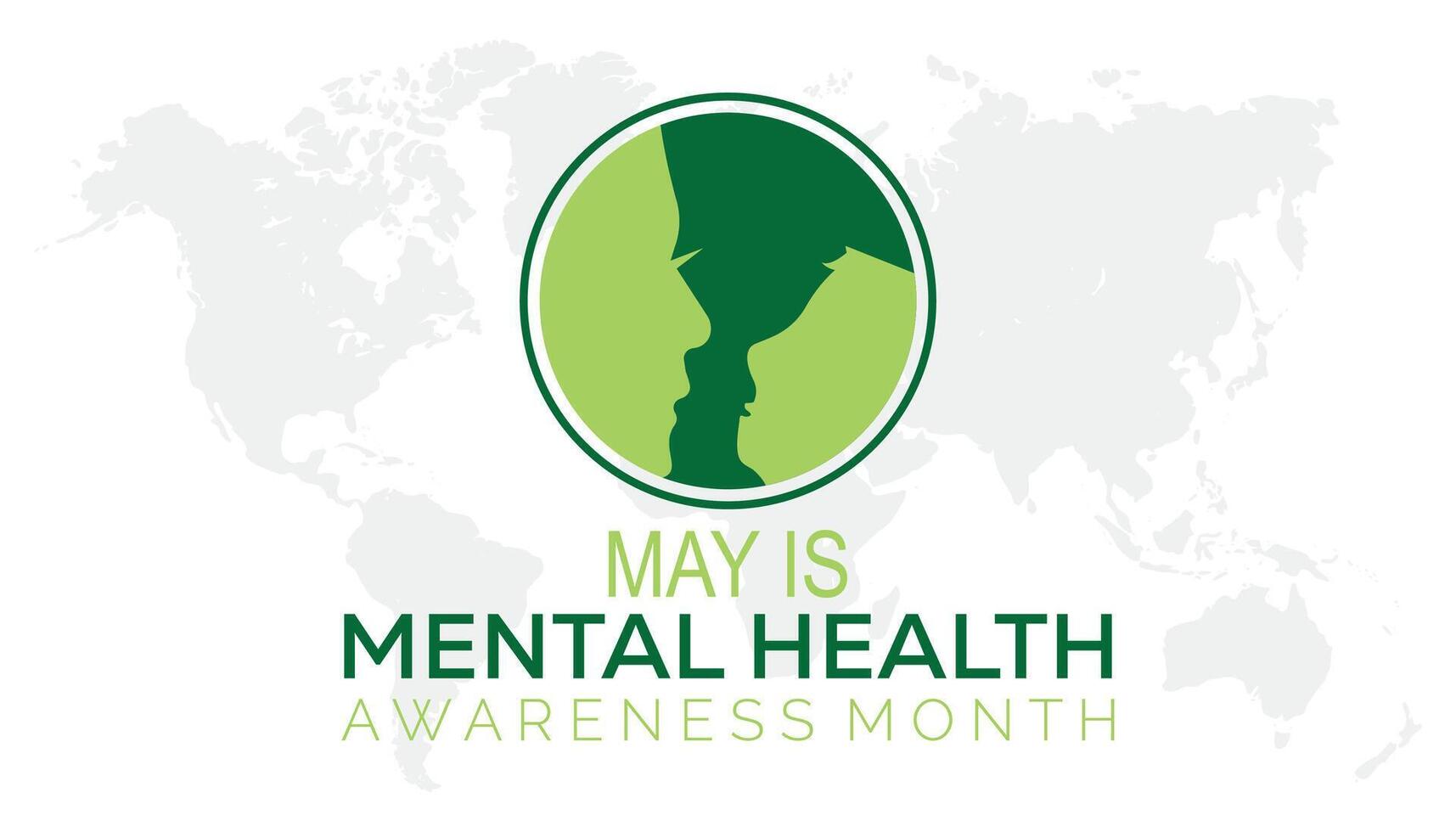 Mental Health Awareness Month observed every year in May. Template for background, banner, card, poster with text inscription. vector