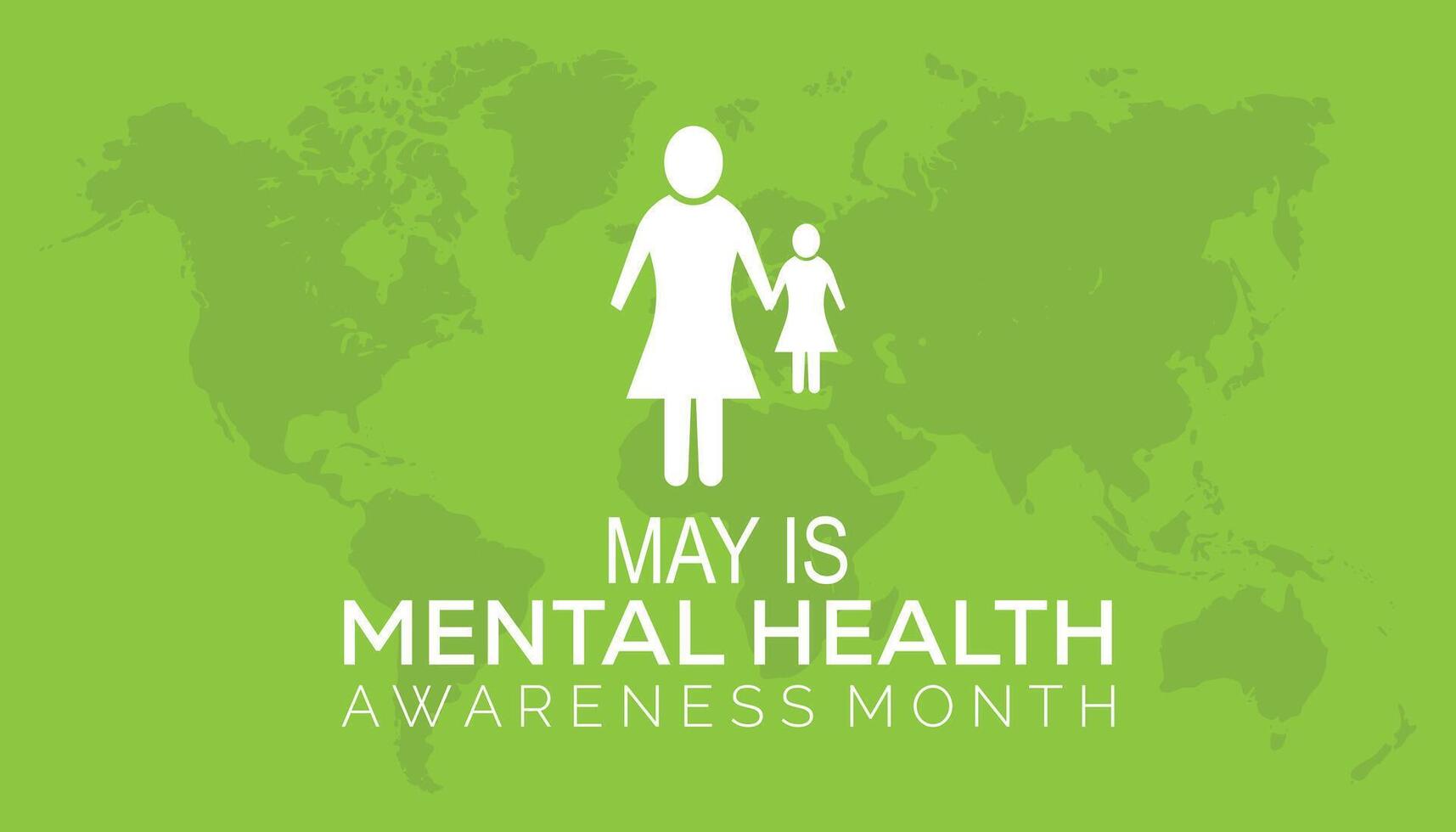 Mental Health Awareness Month observed every year in May. Template for background, banner, card, poster with text inscription. vector