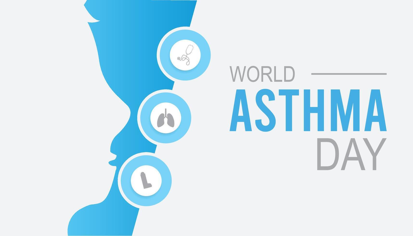 World Asthma Day observed every year in May. Template for background, banner, card, poster with text inscription. vector