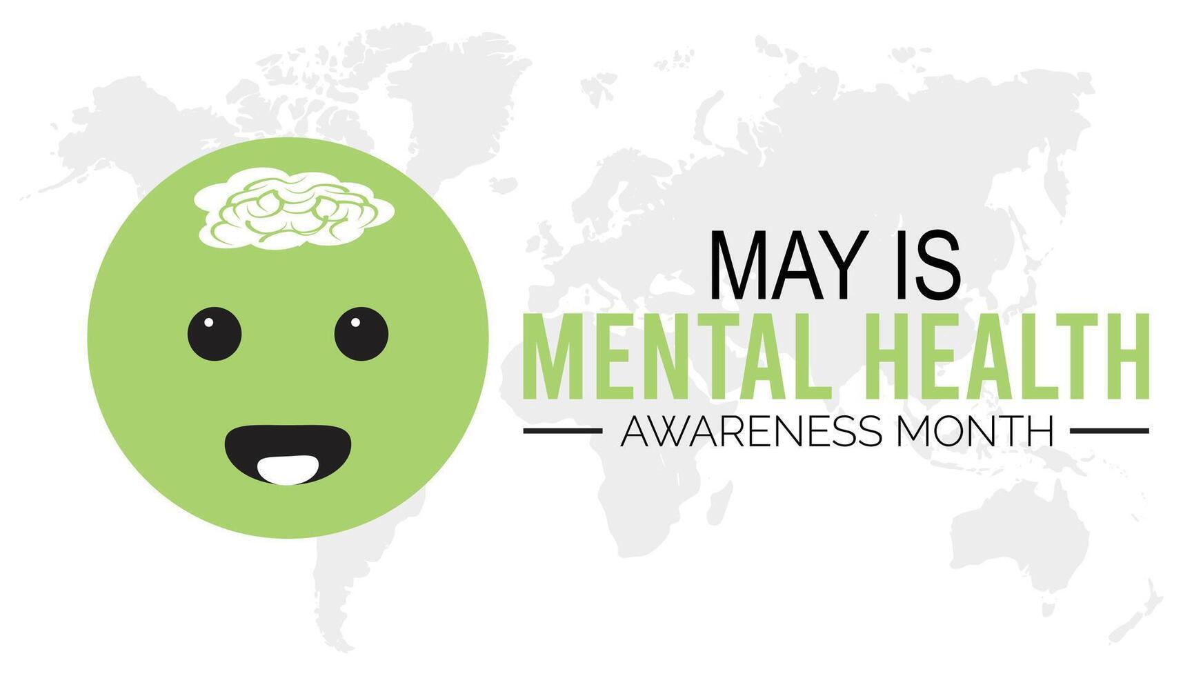 Mental Health Awareness Month observed every year in May. Template for background, banner, card, poster with text inscription. vector