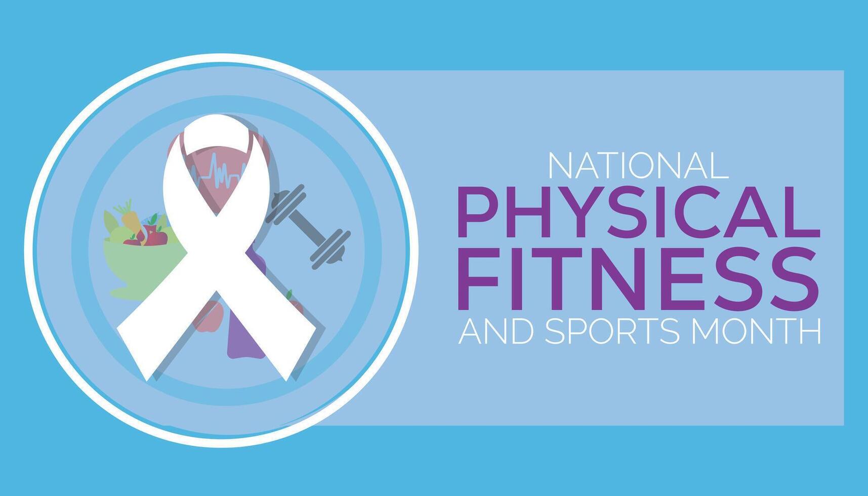 National Physical Fitness and Sports Month observed every year in May. Template for background, banner, card, poster with text inscription. vector