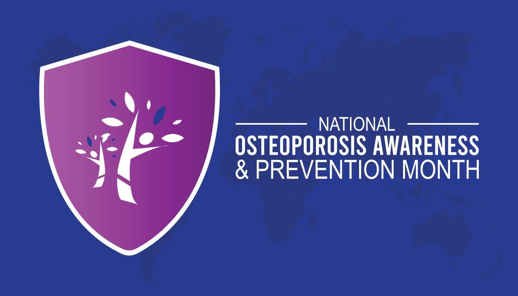 National Osteoporosis Awareness and prevention month observed every year in May. Template for background, banner, card, poster with text inscription. vector