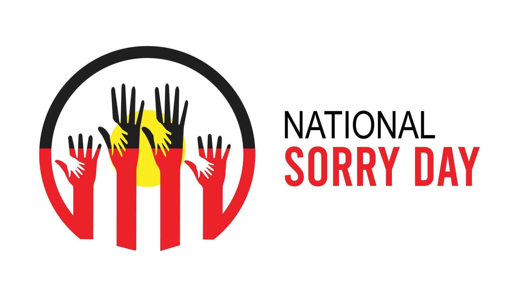 National Sorry Day observed every year in May. Template for background, banner, card, poster with text inscription. vector