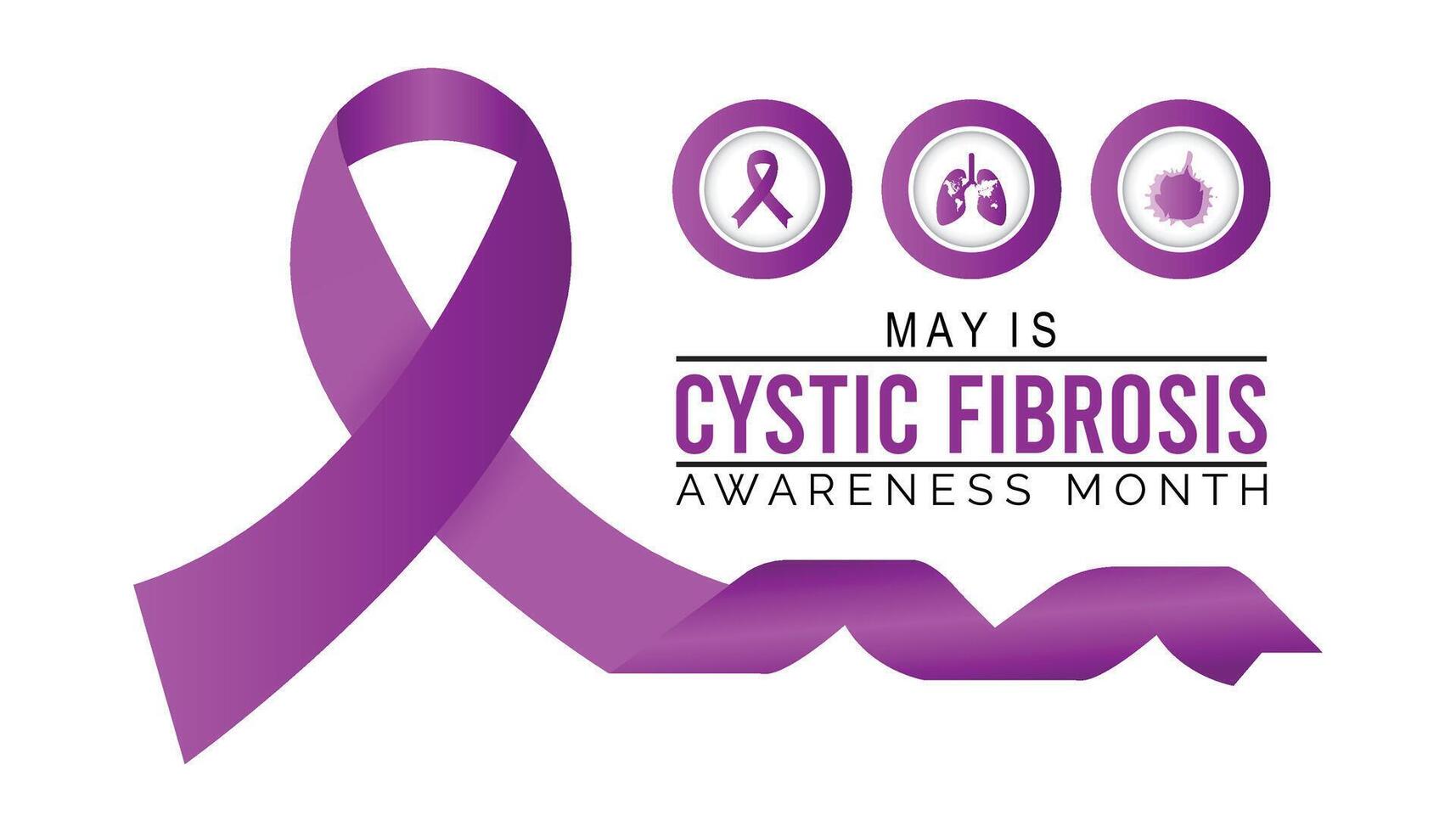 Cystic Fibrosis Awareness Month observed every year in May. Template for background, banner, card, poster with text inscription. vector