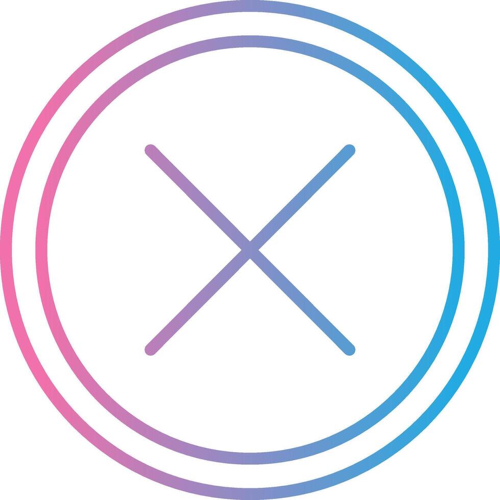 Cross Line Gradient Icon Design vector