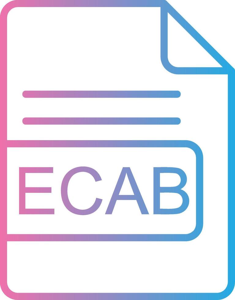 ECAB File Format Line Gradient Icon Design vector