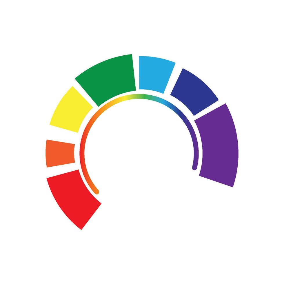 Rainbow color logo icon template vector