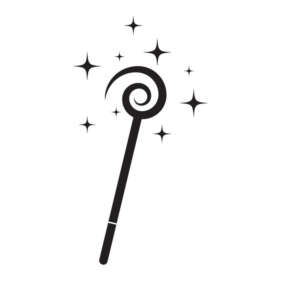 magician stick wizard icon logo design vector