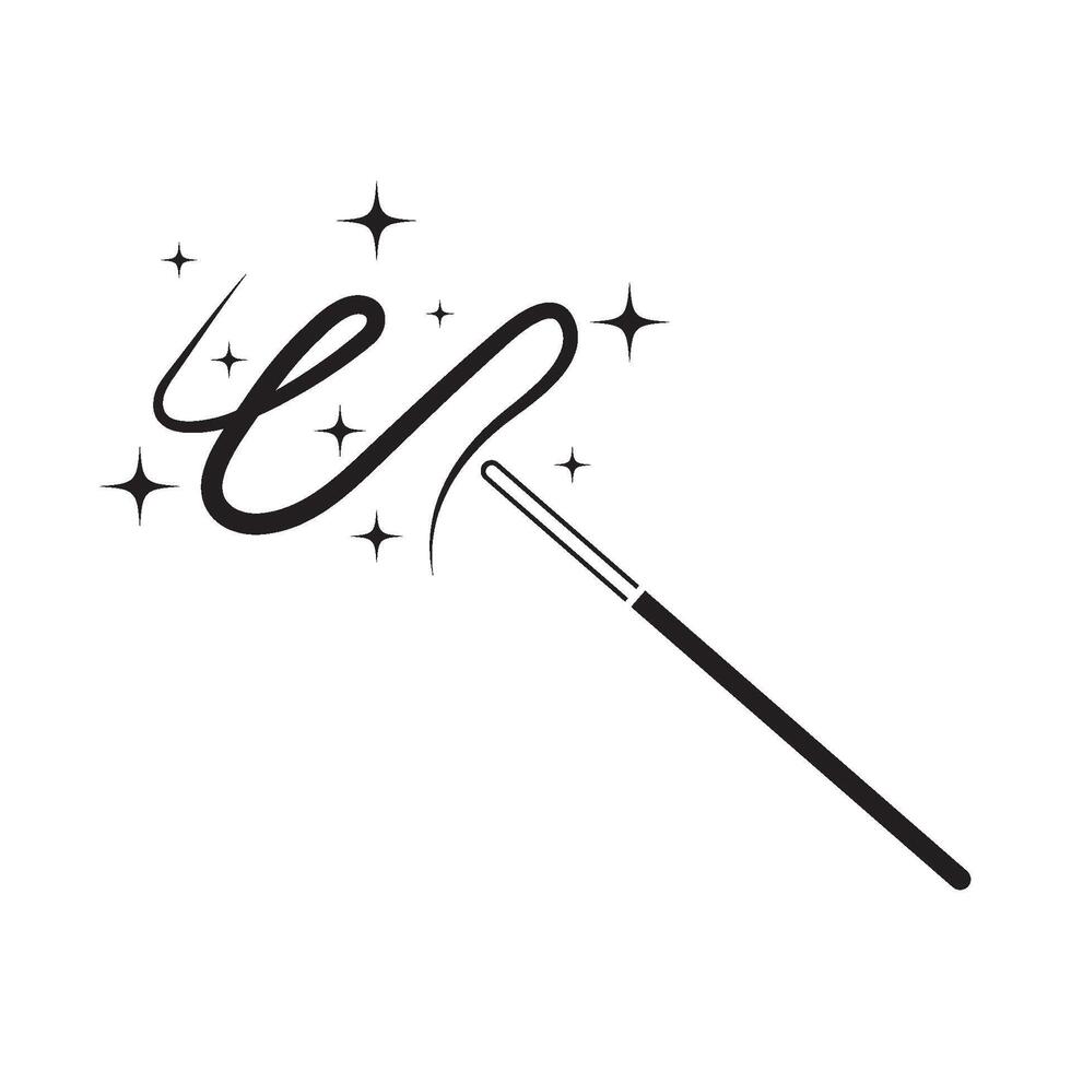 magician stick wizard icon logo design vector