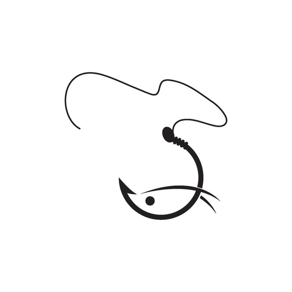 pescar gancho logo icono ilustración diseño vector