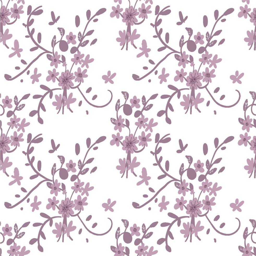 hand drawn decorative floral vector
