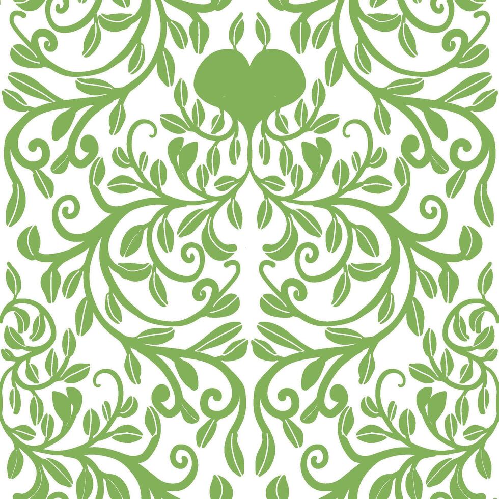 hand drawn decorative green tropical floral vector