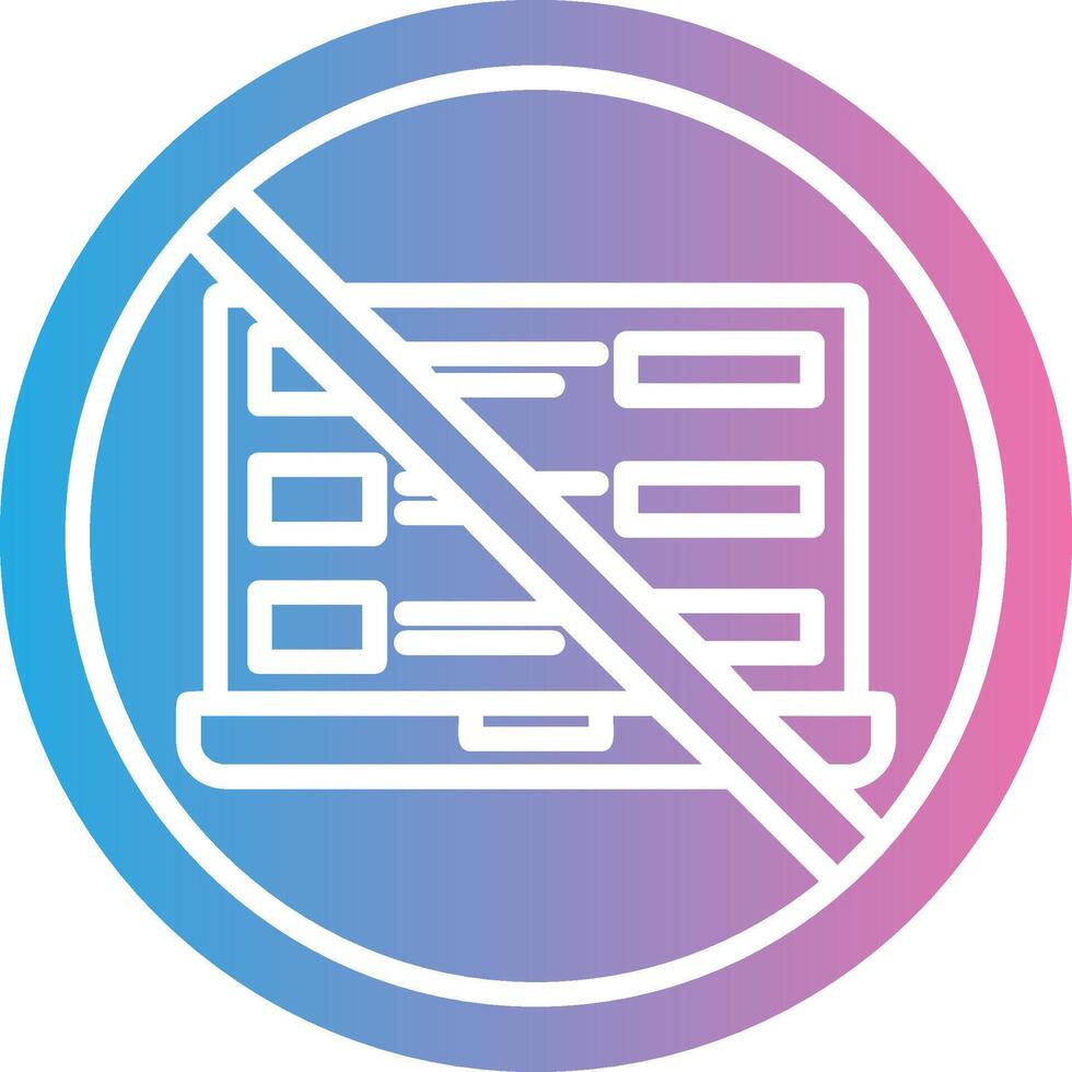 Prohibited Sign Glyph Gradient Icon Design vector