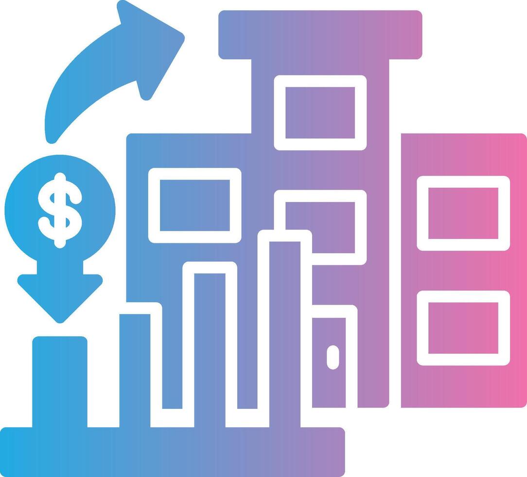 Market Investment Glyph Gradient Icon Design vector