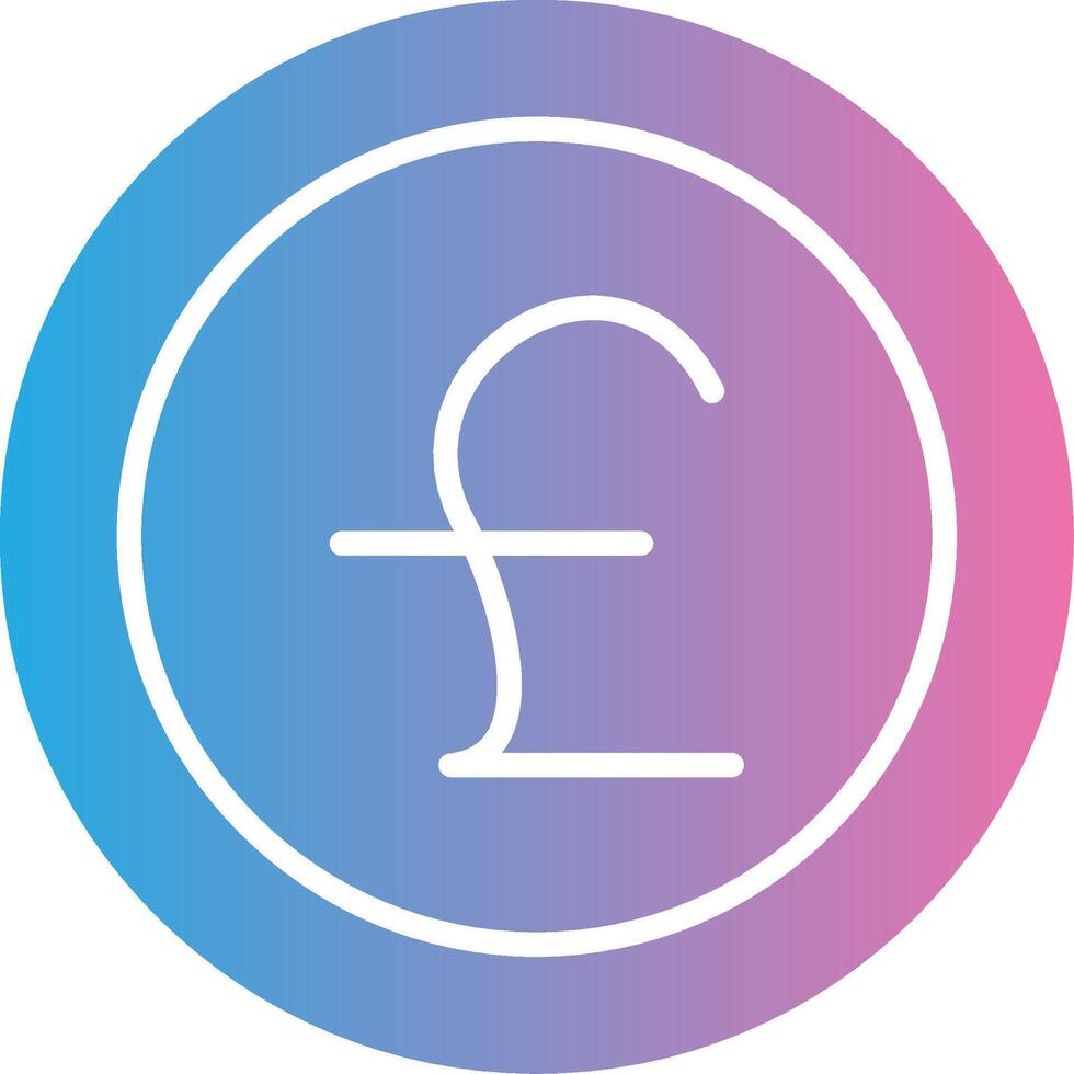 Pounds Glyph Gradient Icon Design vector