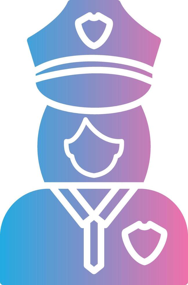 Police Woman Glyph Gradient Icon Design vector