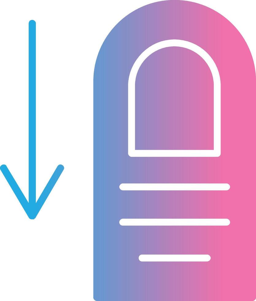 Tap Down Glyph Gradient Icon Design vector
