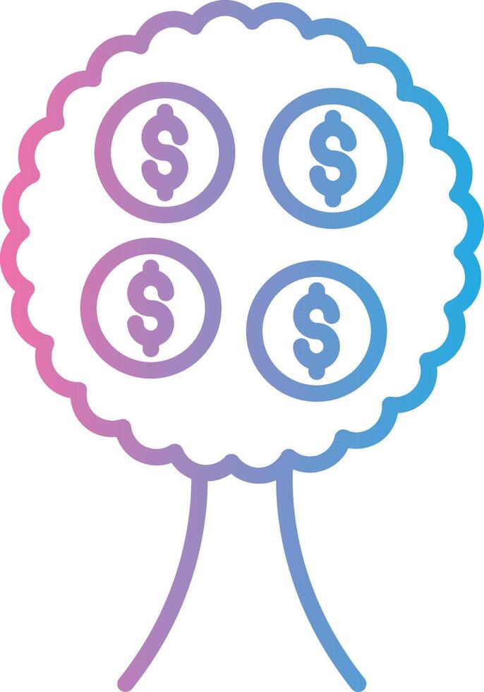 Money Tree Line Gradient Icon Design vector