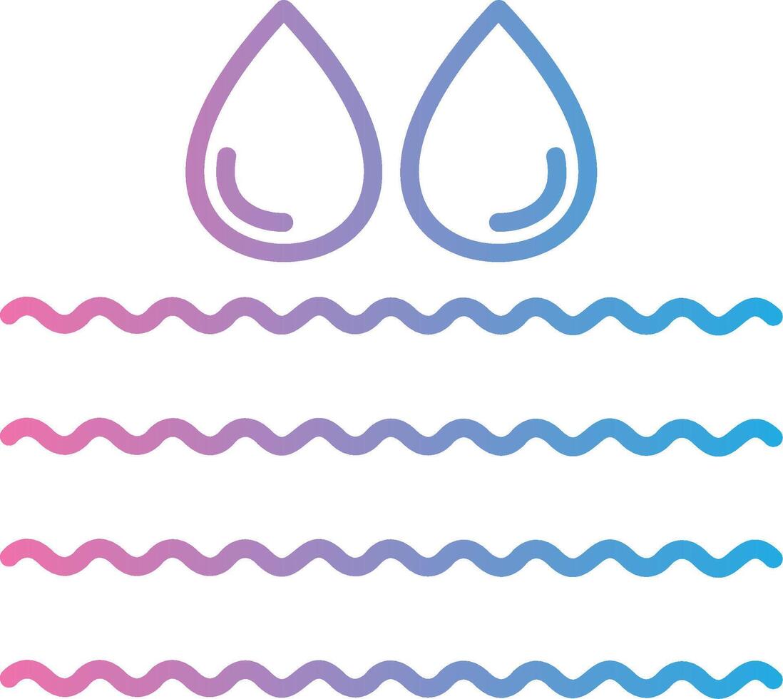 Water Line Gradient Icon Design vector