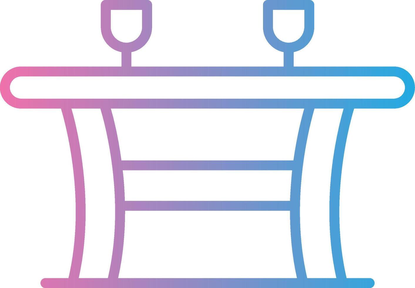 Table Line Gradient Icon Design vector