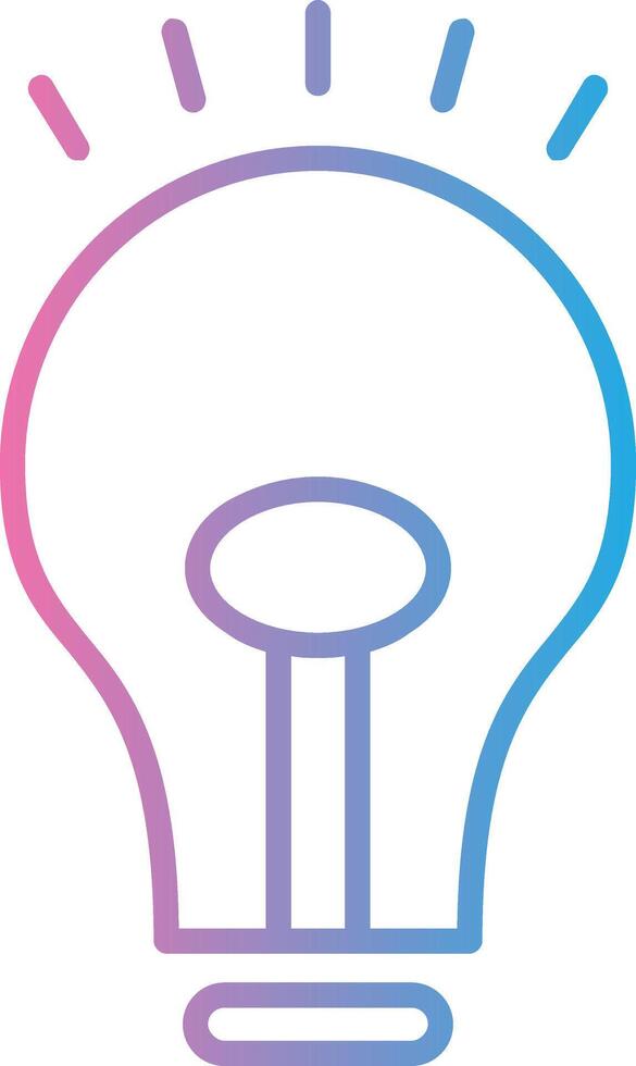 Bulb Line Gradient Icon Design vector