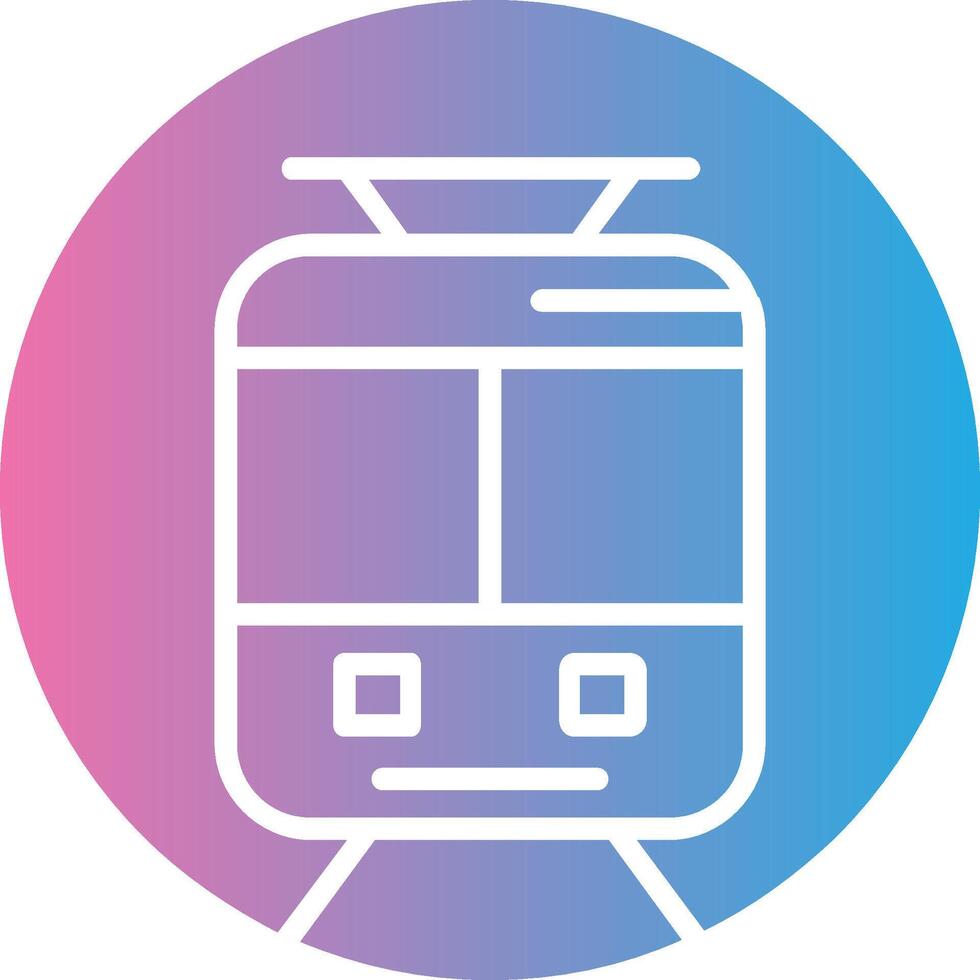 subterráneo tren glifo degradado icono diseño vector