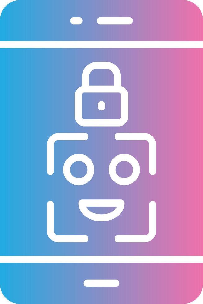 Facial Recognition Glyph Gradient Icon Design vector
