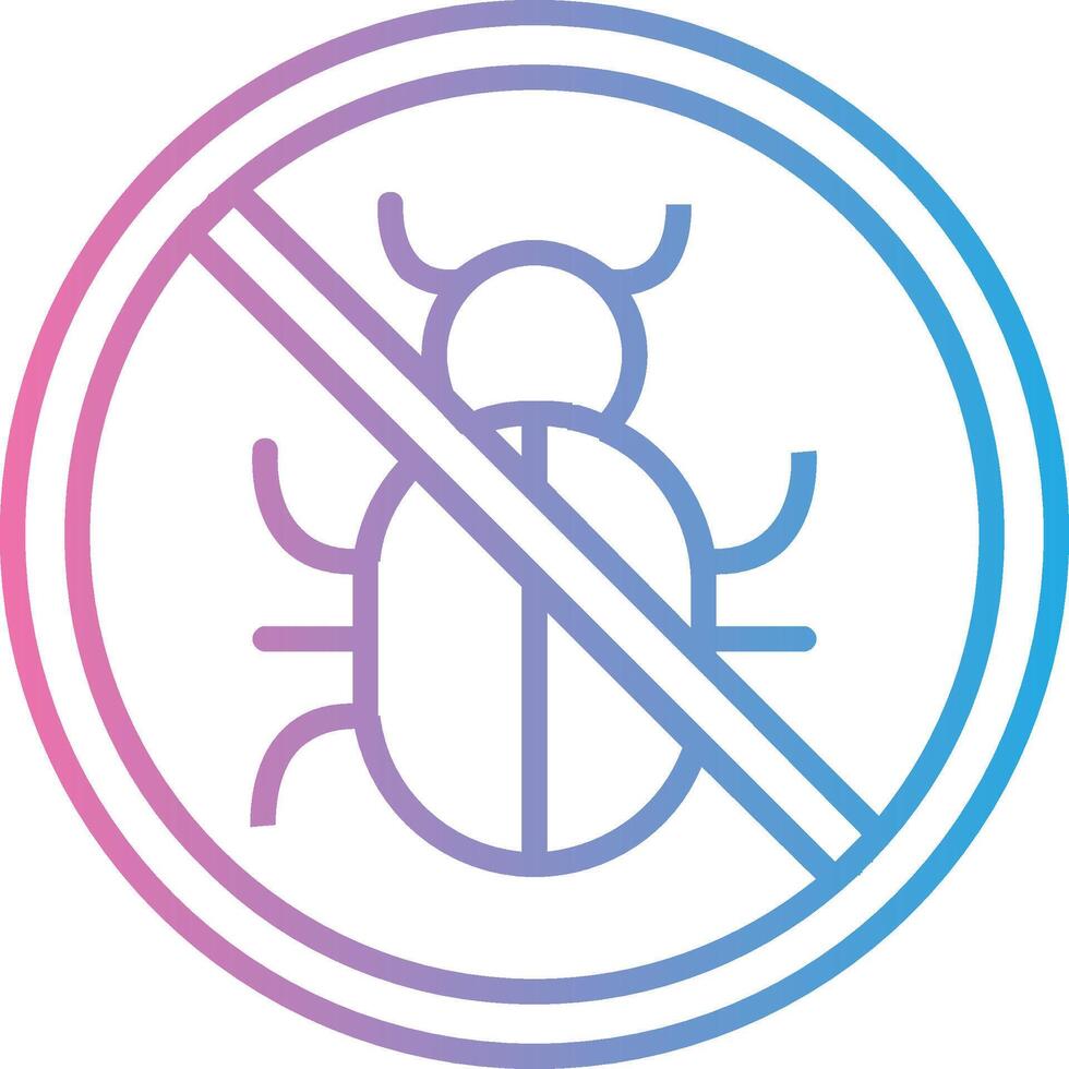 No Bug Line Gradient Icon Design vector