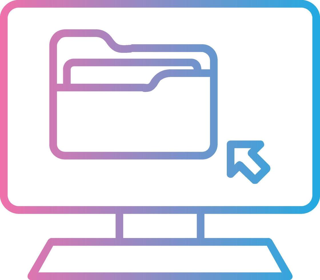 Folder Line Gradient Icon Design vector