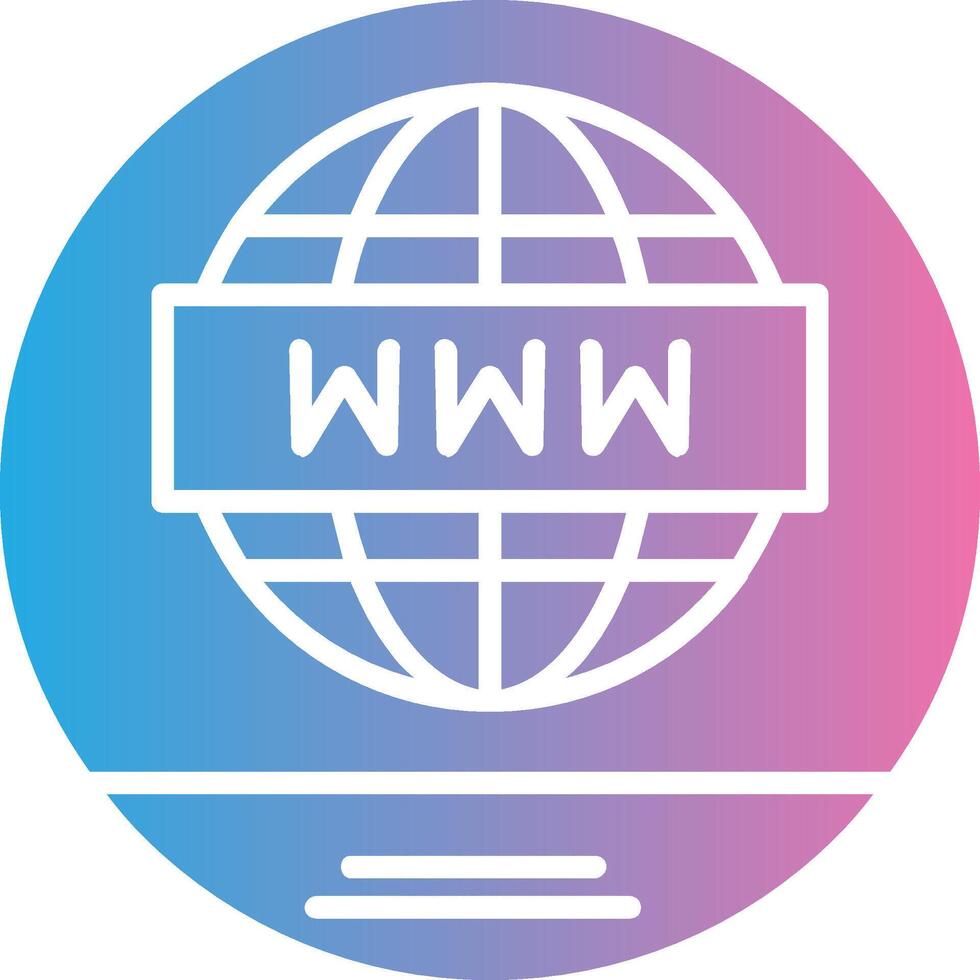 World Wide Glyph Gradient Icon Design vector