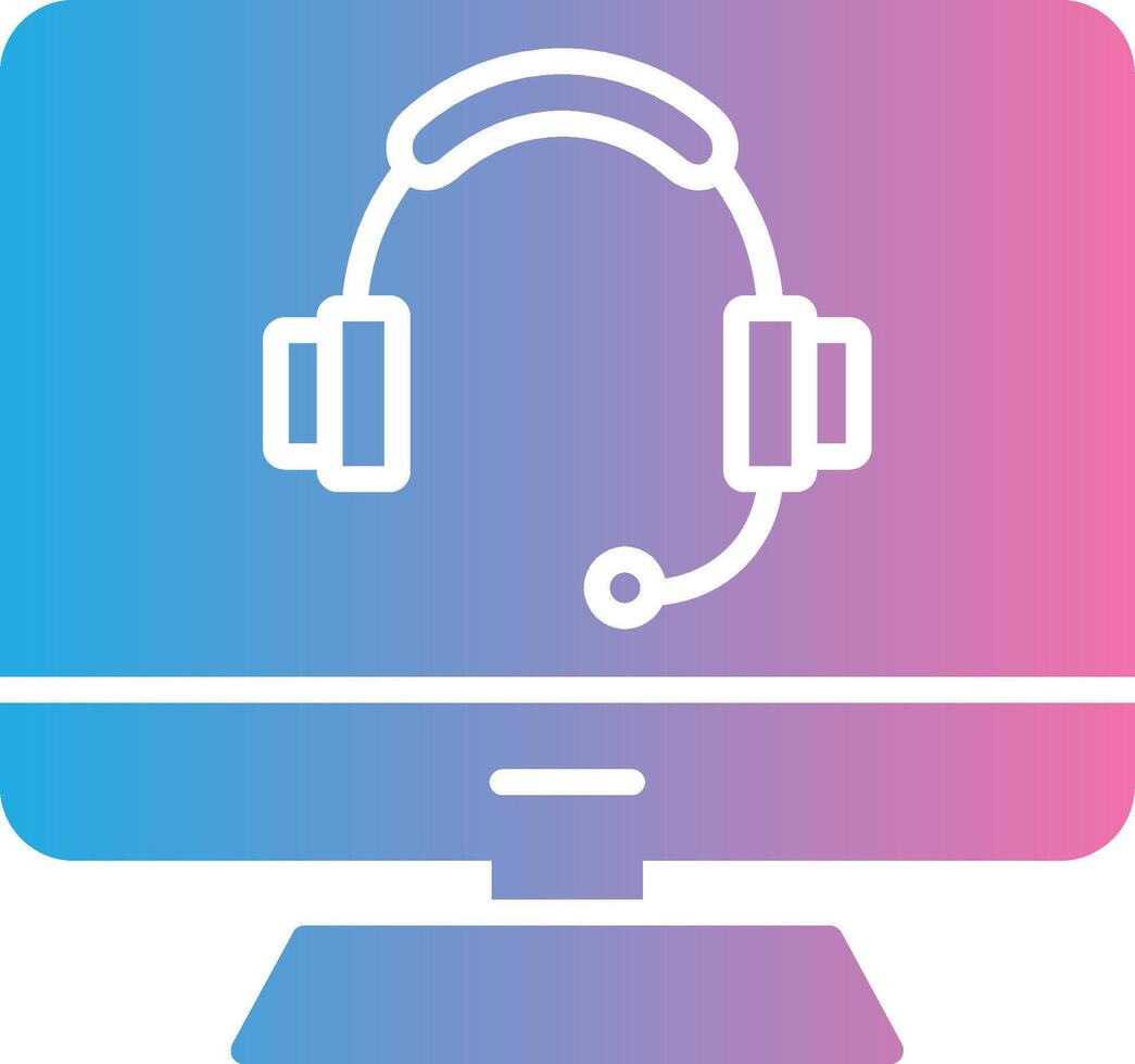 Computer Glyph Gradient Icon Design vector