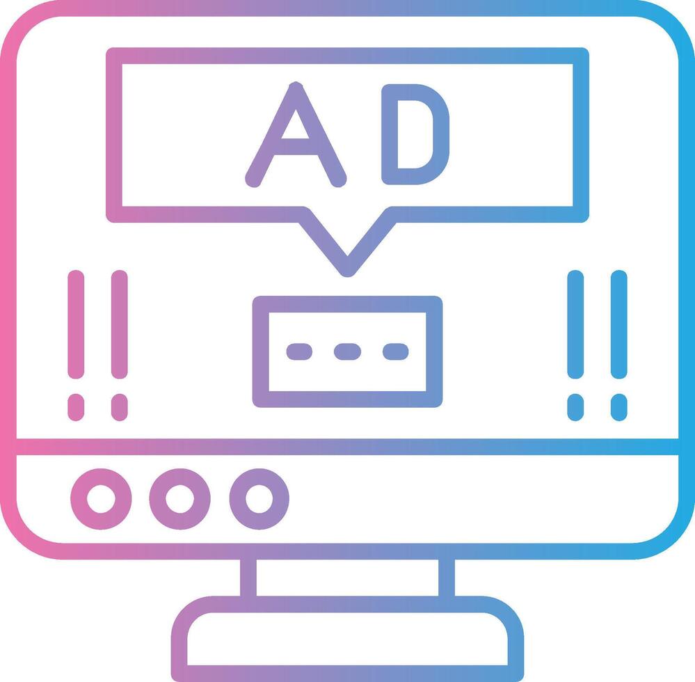 Ad Pop Up Line Gradient Icon Design vector