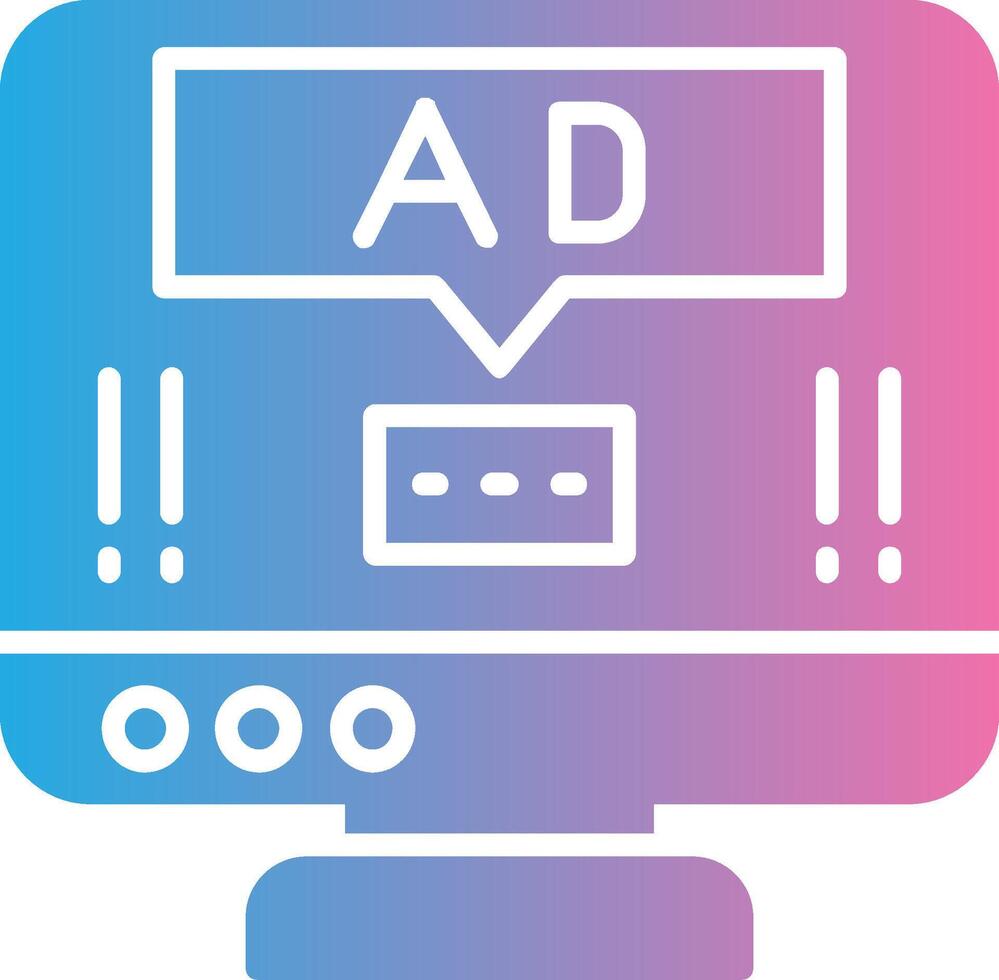 Ad Pop Up Glyph Gradient Icon Design vector