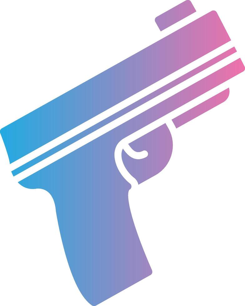 Pistol Glyph Gradient Icon Design vector