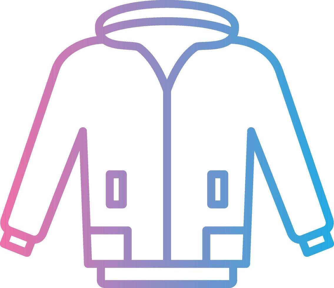 chaqueta línea degradado icono diseño vector