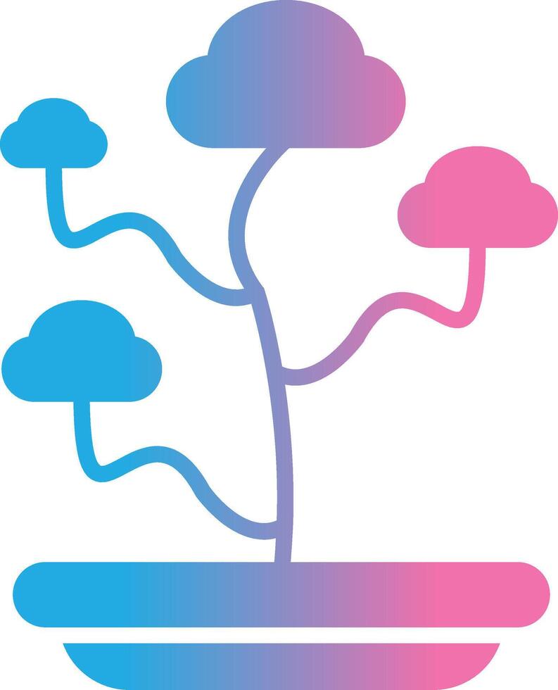 bonsai glifo degradado icono diseño vector