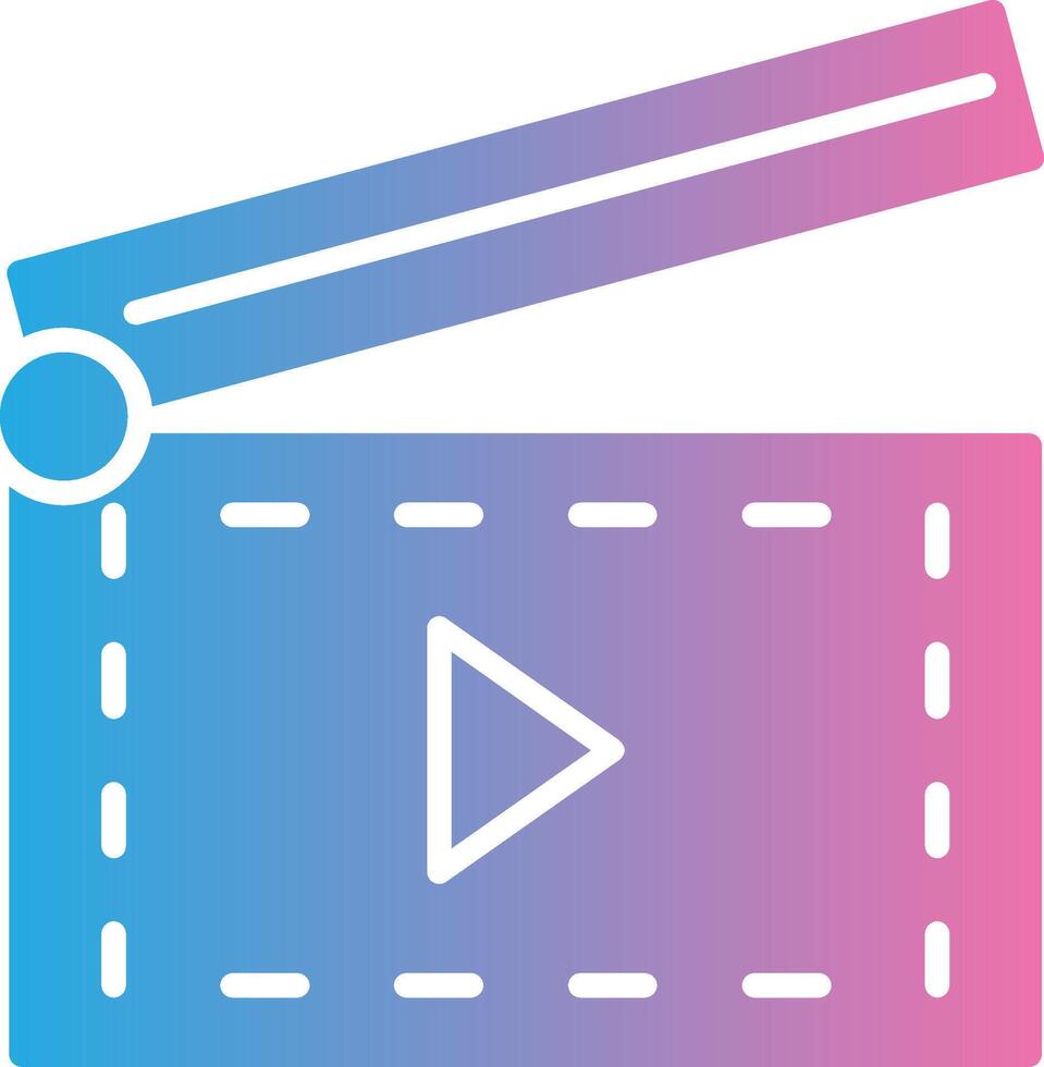 Clapperboard Glyph Gradient Icon Design vector