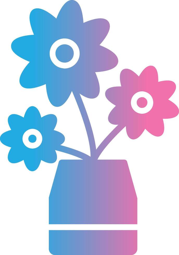 Flower Glyph Gradient Icon Design vector