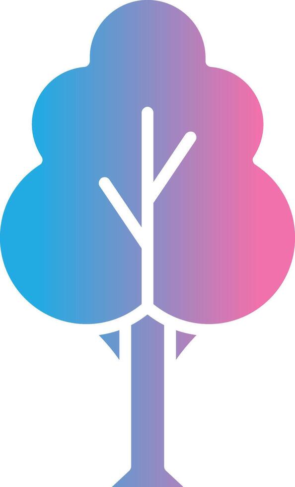 árbol glifo degradado icono diseño vector