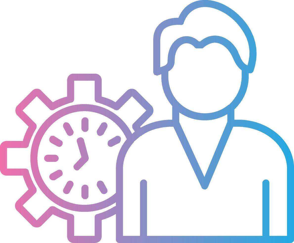 Working Hours Line Gradient Icon Design vector