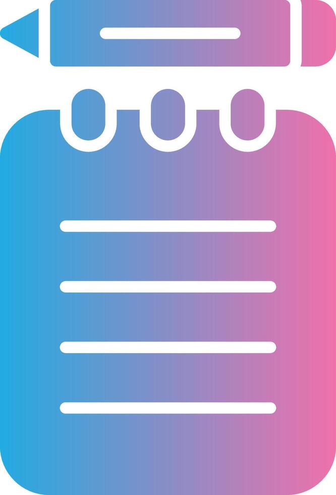 Notepad Glyph Gradient Icon Design vector
